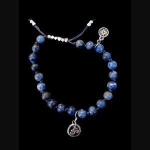 Mala And Mantra Intuition Sodalite Om Adjustable Osfm Charm Bracelet